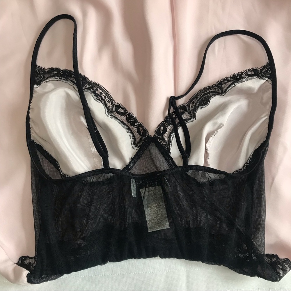 90"s Vintage Victoria’s Secret Collection Pink/Black Lace Mesh Babydoll Chemise - Picture 5 of 16